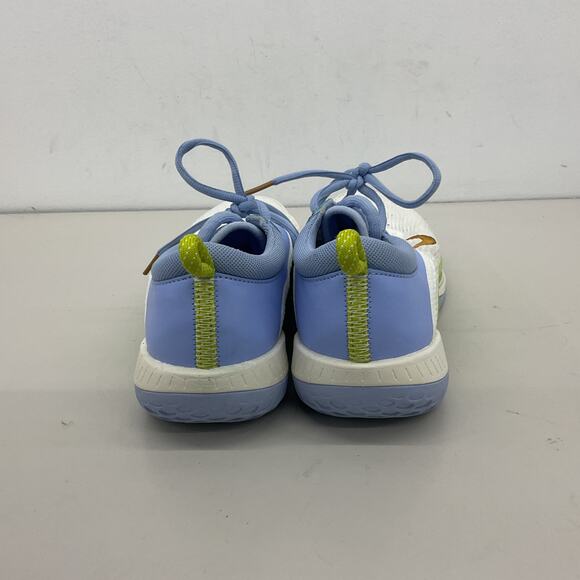Nike Women's White Blue Air Court Zoom Sneakers Size 9 Preowned - Picture 3 of 6